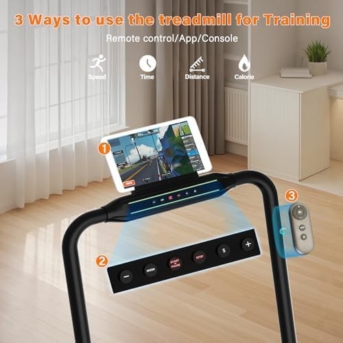 3-in-1 Incline Walking Pad Foldable Treadmill Home Office App LED