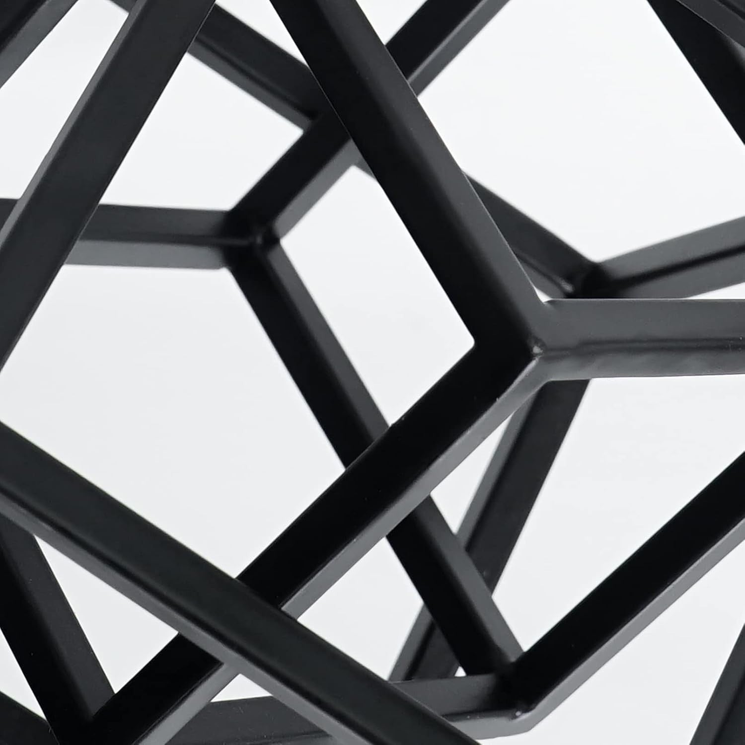 Modern Geometric Cube Sculpture • Black Cast Iron Art Decor