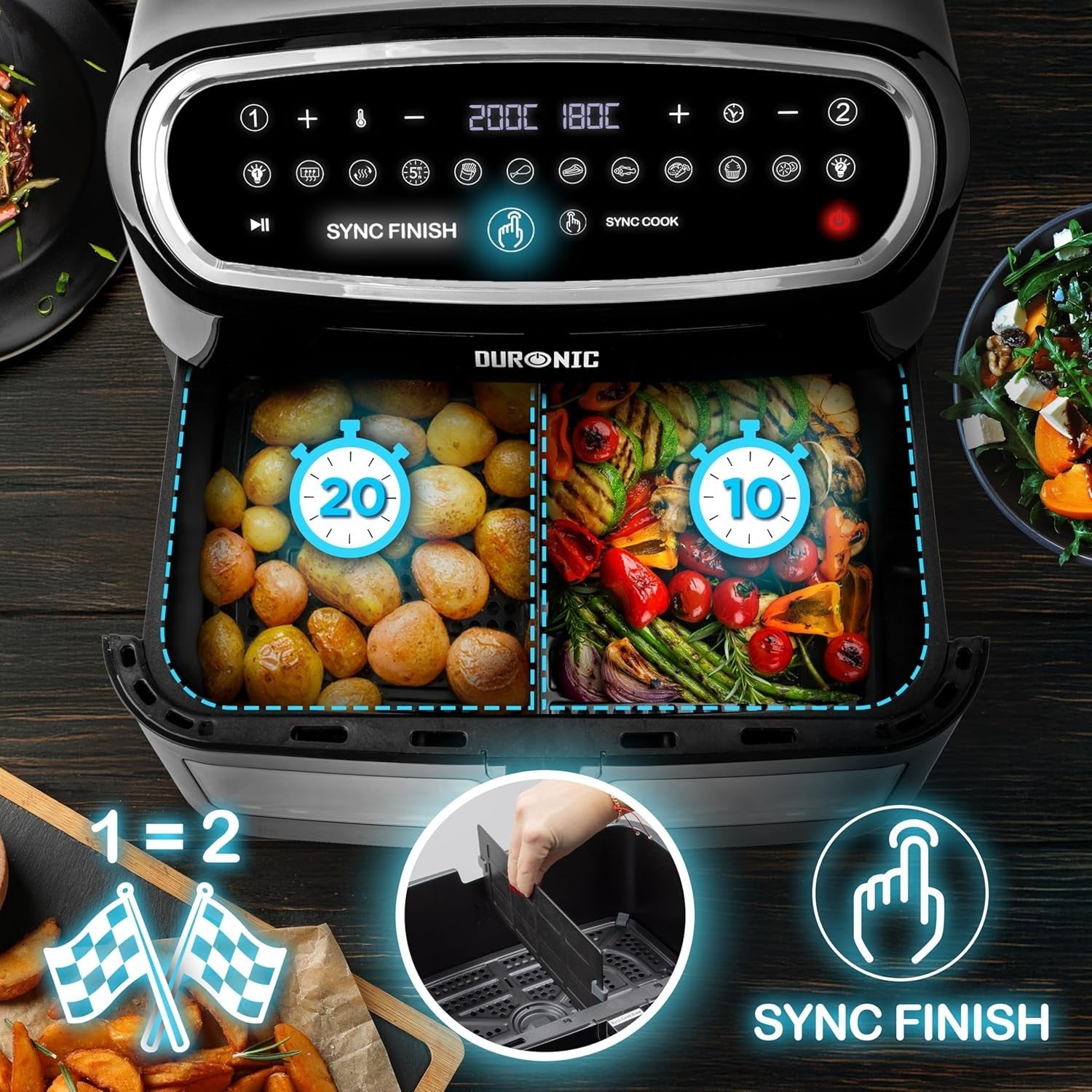 10L XXL Digital Air Fryer | Visual Window, 10 Presets, 2400W, Large Drawer