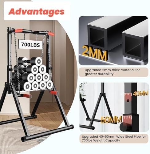 Foldable Power Tower Pull Up Dip Station Adjustable Home Gym Rack