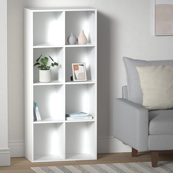 8 Cube Wooden Bookcase Storage Unit Modern Display Shelf for Living Room Home