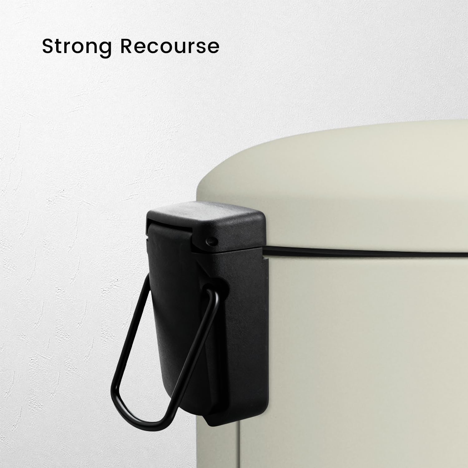30L Round Stainless Steel Pedal Bin Soft Close Kitchen Cream