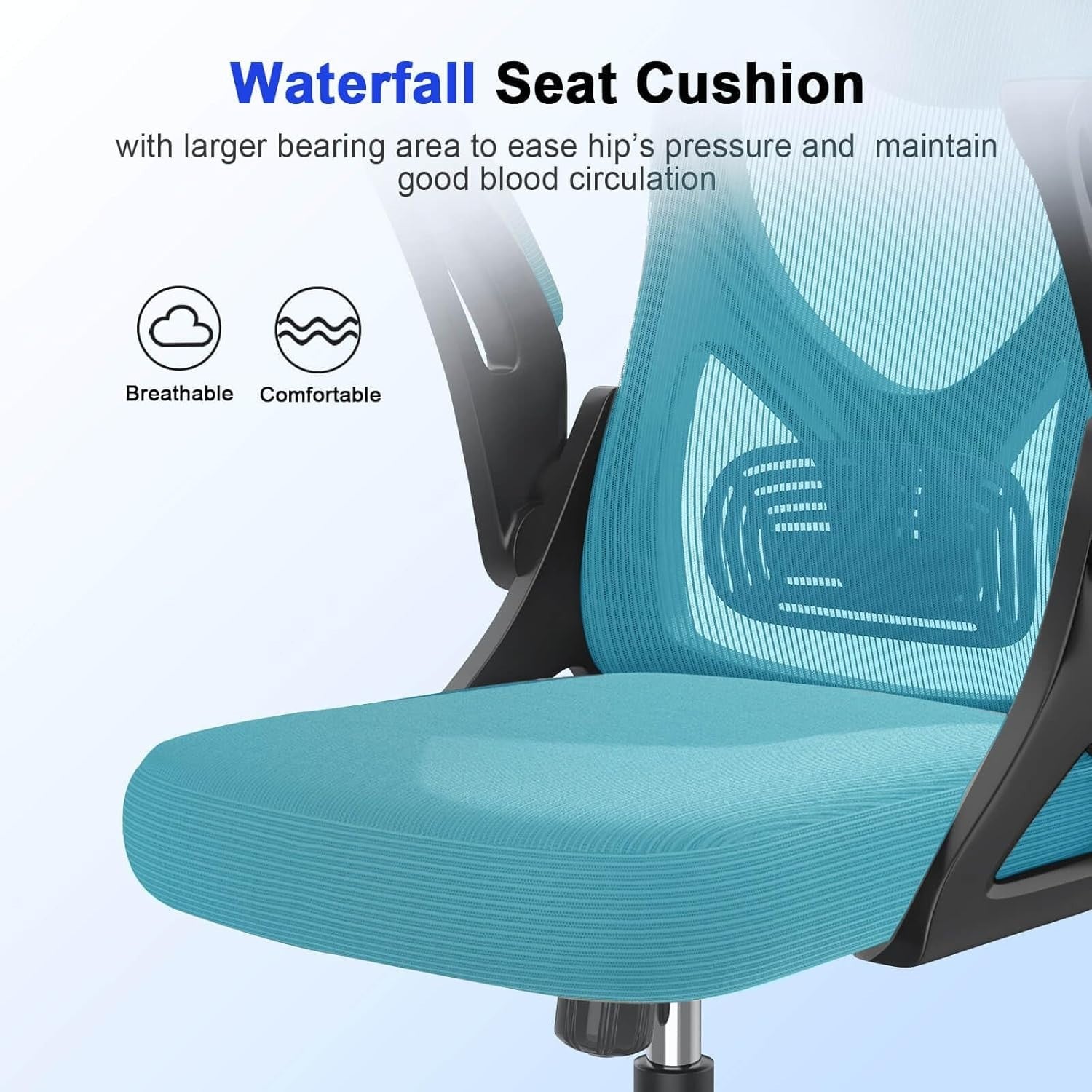 Ergonomic Office Chair High Back Mesh Swivel Desk Seat Adjustable Lumbar Flip Ar