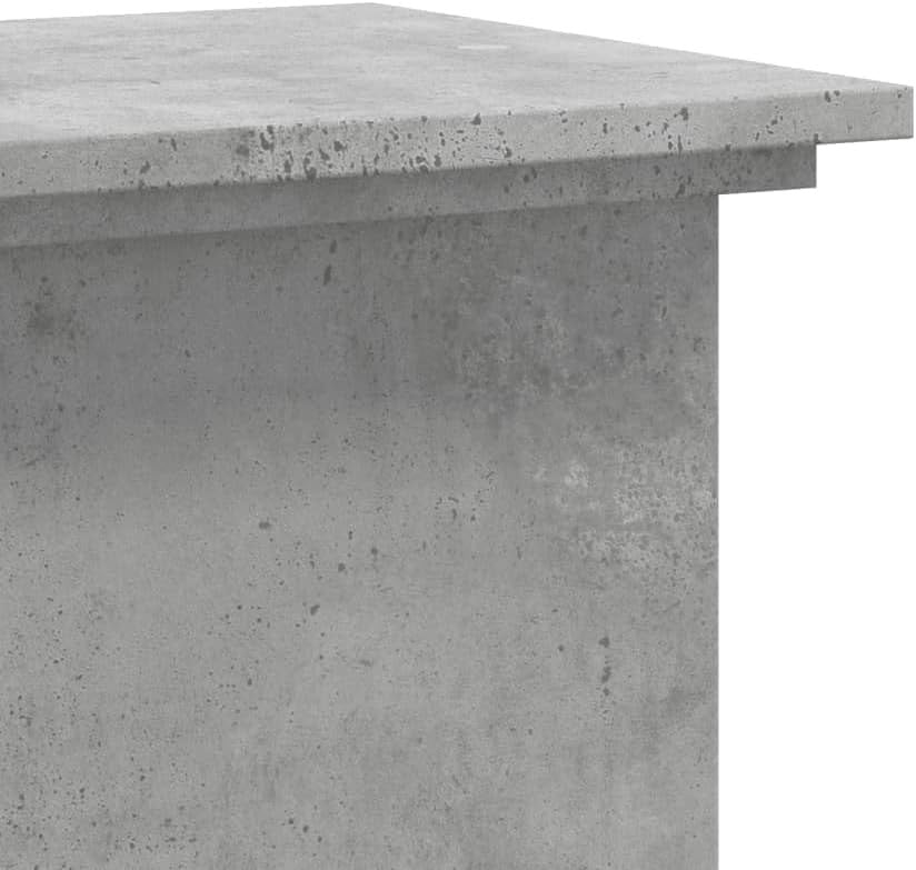 Tall Concrete Grey Wood Plant Stand 80cm Indoor Display Pedestal Table Modern De