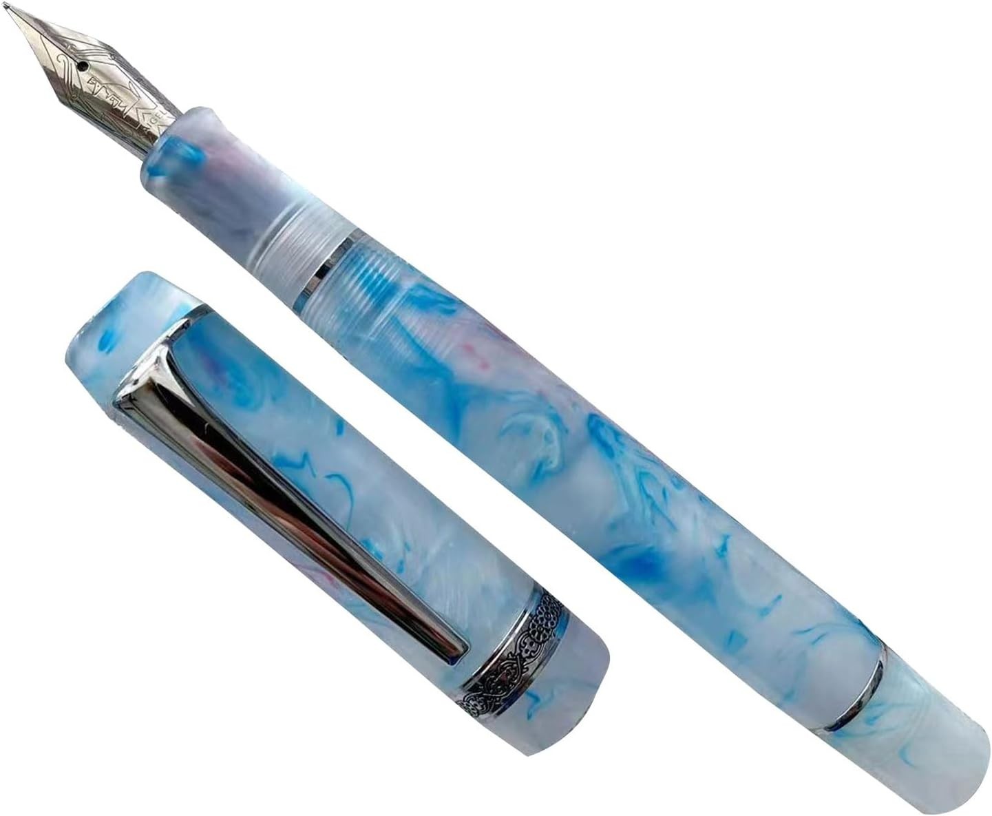 Elegant Colorful Cloud Silver Acrylic Pen Smooth Writing Professional Use