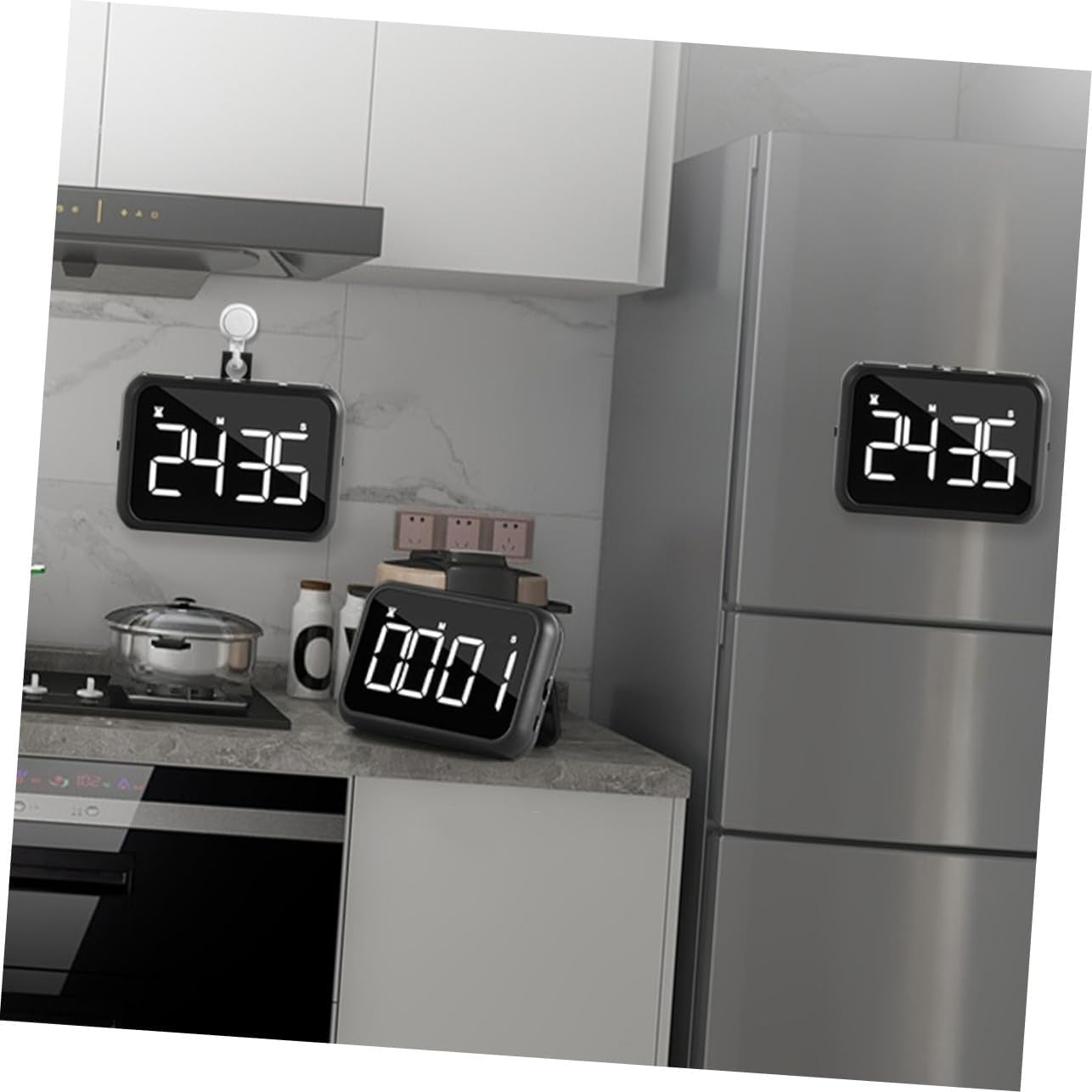 Digital Kitchen Timer Clock Large LED Magnetic Alarm for Cooking Study