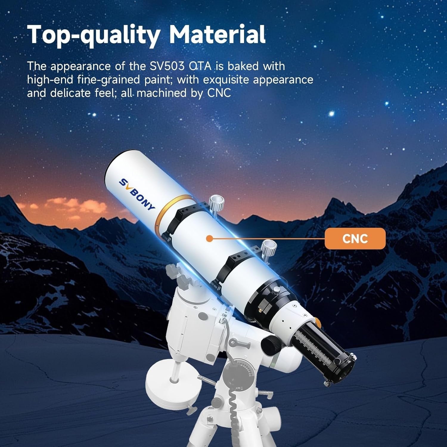 SV503 102MM F7 ED Refractor Telescope OTA White Dual-Speed Focuser