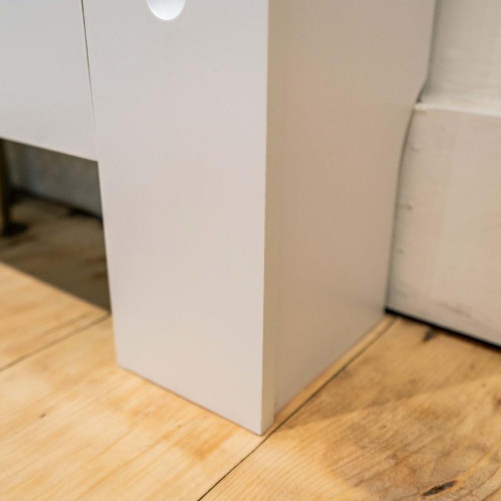 White Adjustable Radiator Cover | Modern MDF Wood Cabinet | Diamond Lattice