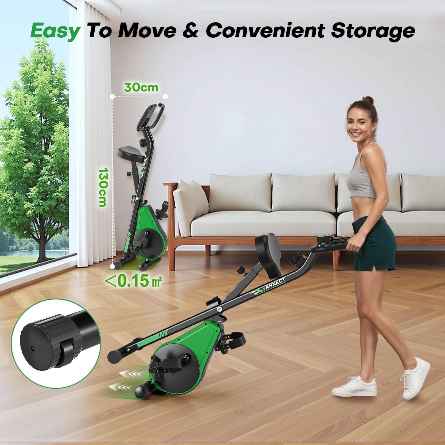 Foldable Exercise Bike 16-Level Magnetic Resistance Quiet Adjustable Seat