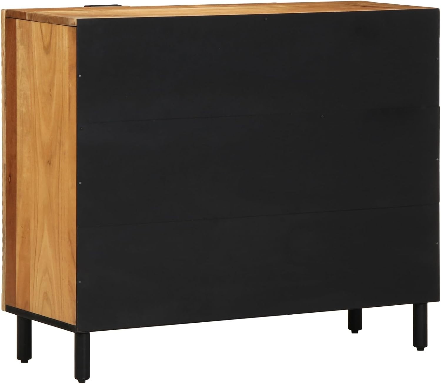 Stylish Acacia Media Storage Cabinet with Dual Doors & Shelves - 90x35x75cm