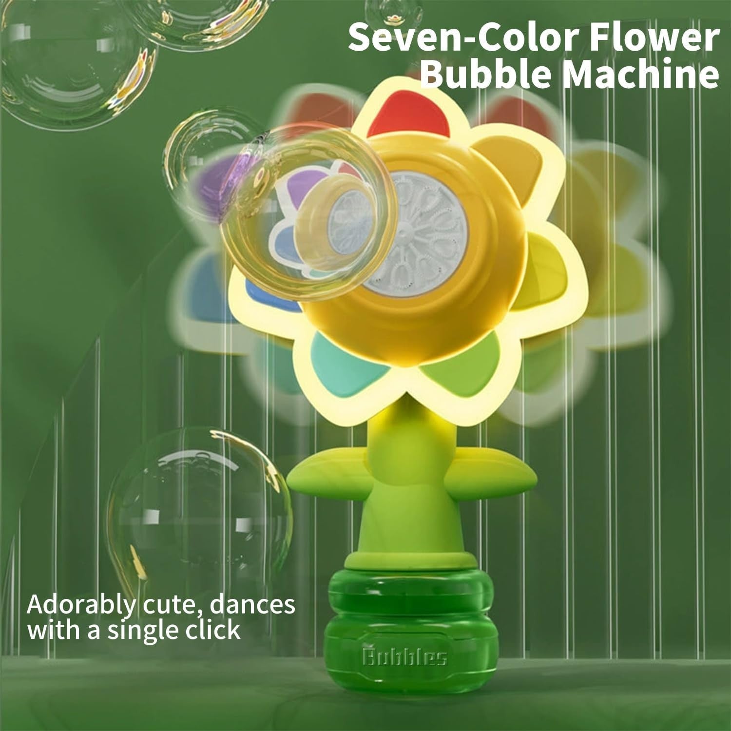 Sunflower Bubble Machine LED Rechargeable 20000 Party Toy