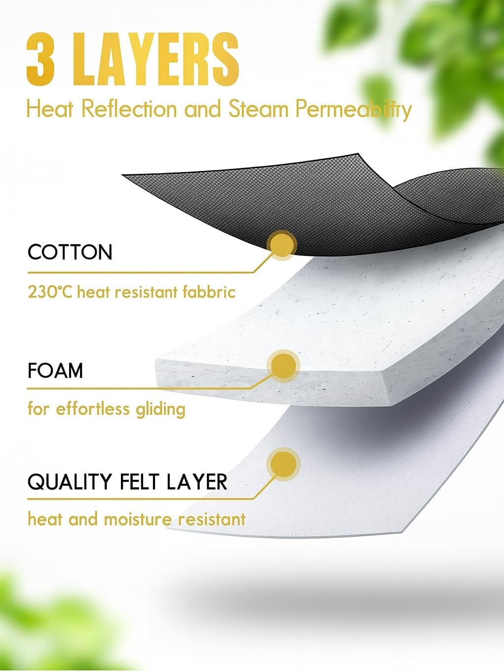 Extra Wide Ironing Board XL 127x46cm Adjustable Height Steam Holder