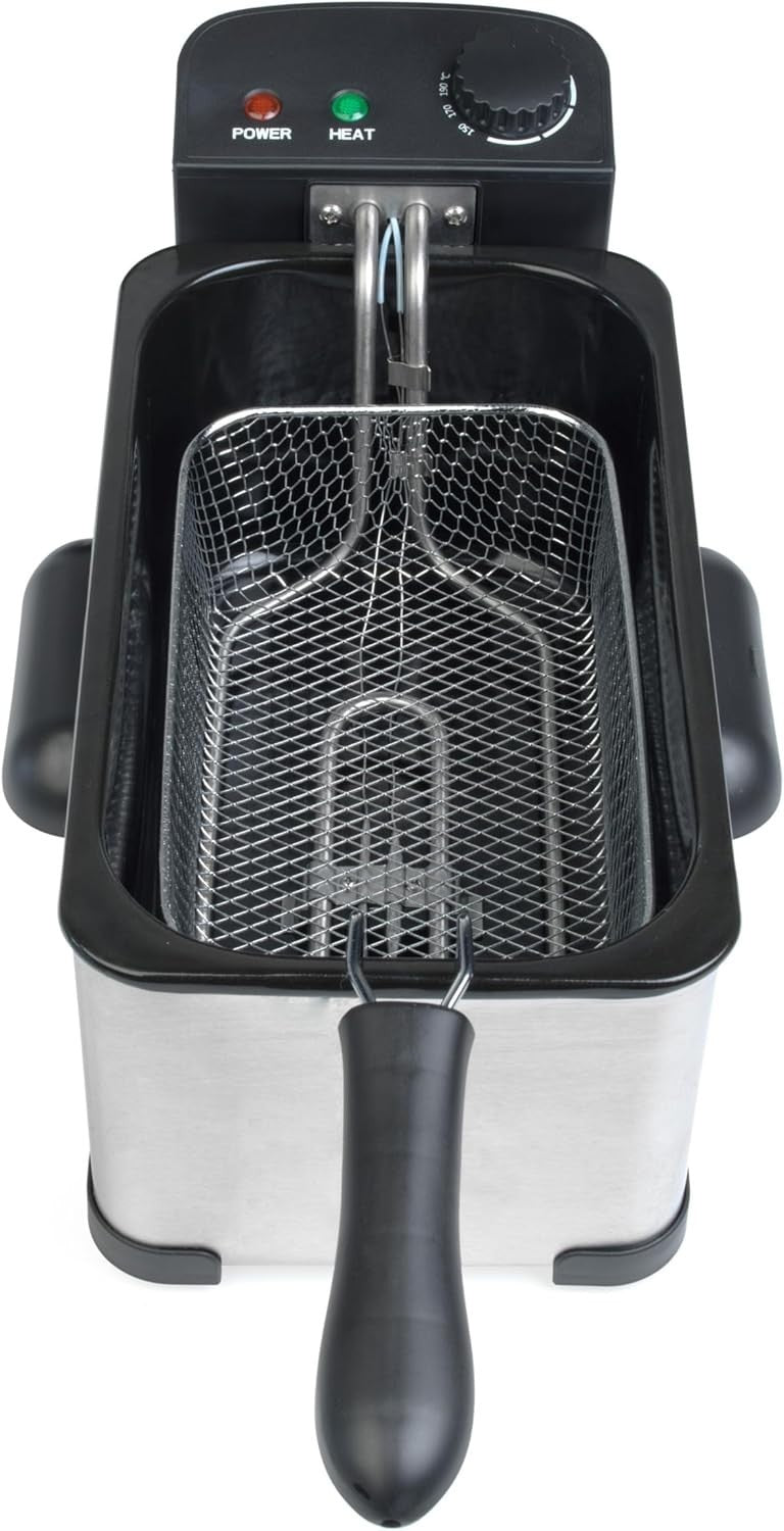 3L Deep Fat Fryer 2000W Adjustable Temp Viewing Window Easy Clean