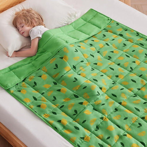 Kids Weighted Blanket 10lbs 40x60 Lime Green Soft Cooling Throw