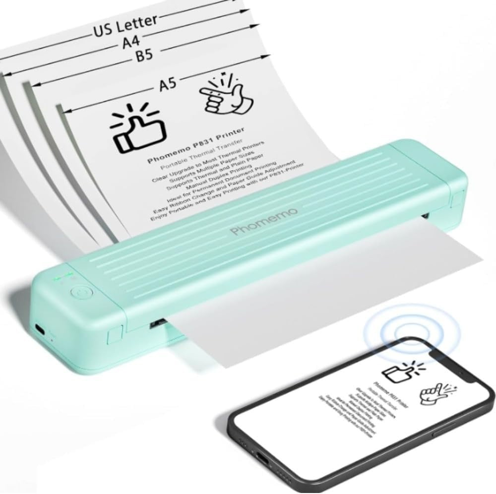 Portable Thermal Printer Wireless A4 Mobile Inkless Printer