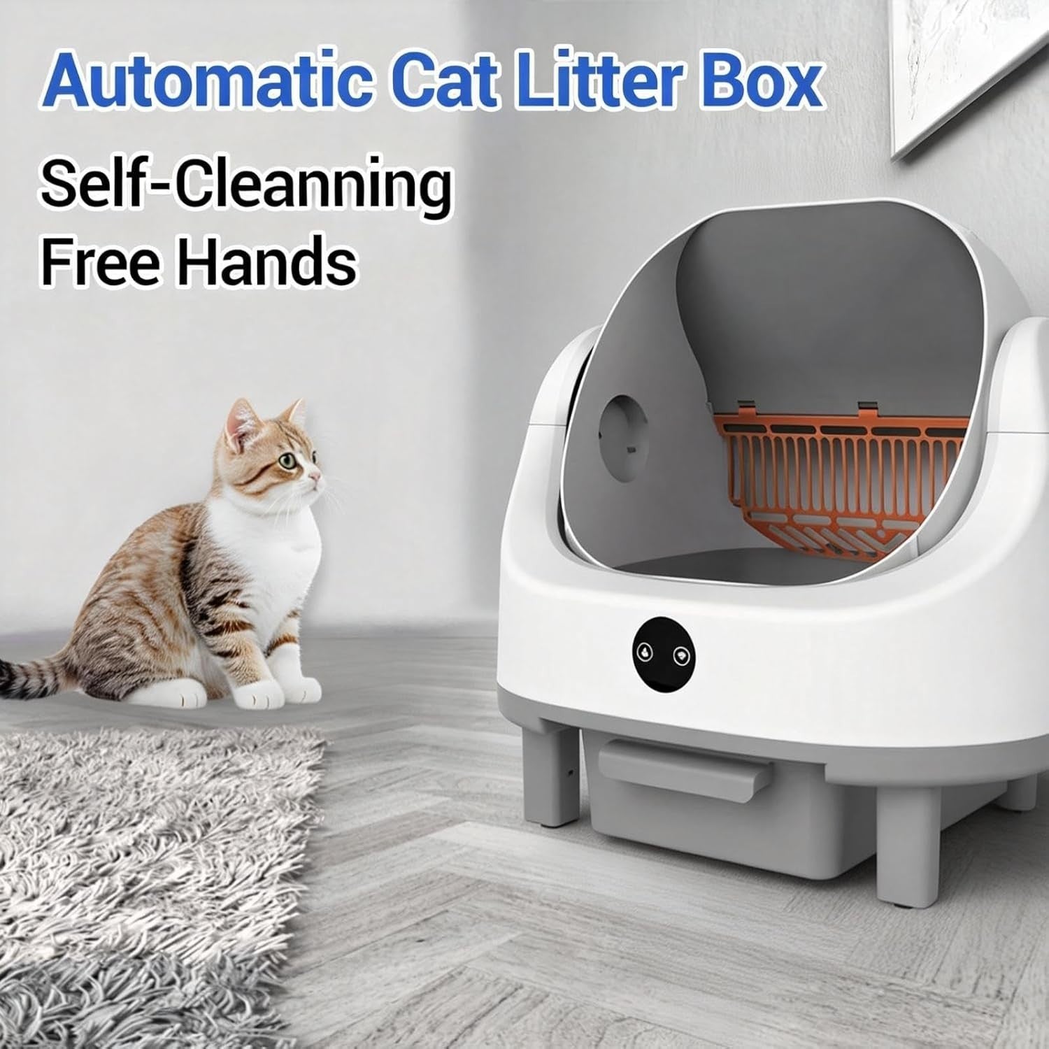 Self Cleaning Cat Litter Box APP Control Open Top 9L Multi Cat XL