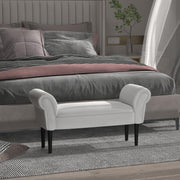 Grey Rolled Arm End of Bed Bench Seat Sofa Stool for Bedroom Lounge 130kg