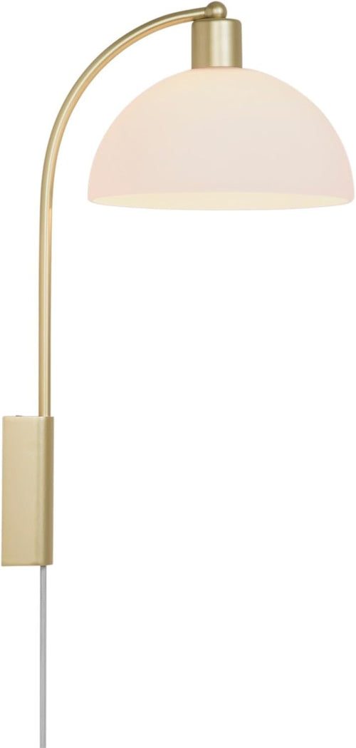 Modern Brass Indoor Wall Light Sconce, Plug-in LED, Bedroom & Kitchen