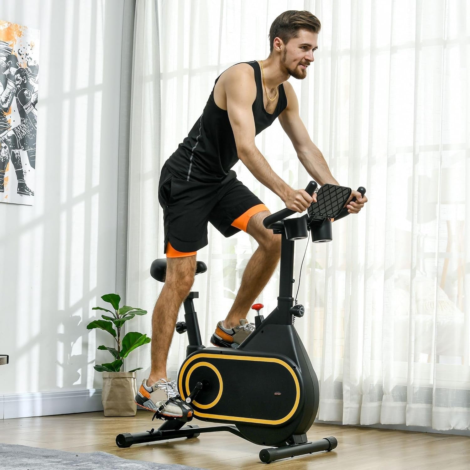 Magnetic Indoor Cycling Bike Silent Belt Drive LCD Adjustable Seat 264lb Max