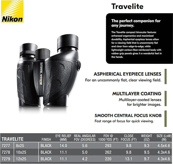 8x25 Compact Travel Binoculars | HD Lightweight Wide-View Outdoor Optics