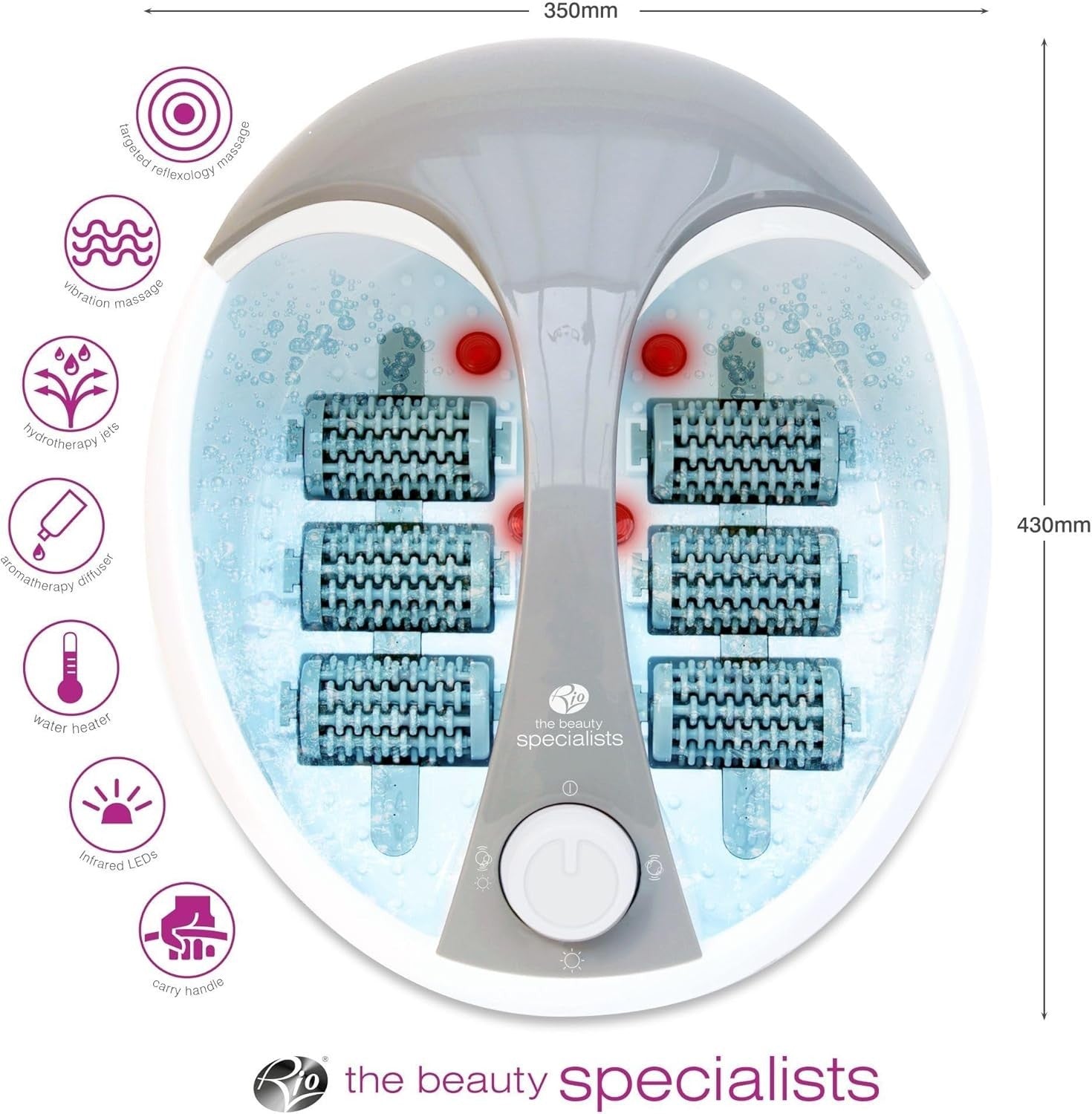 HydroJet Foot Spa Massager with Heat, Bubbles, Vibration & Aromatherapy