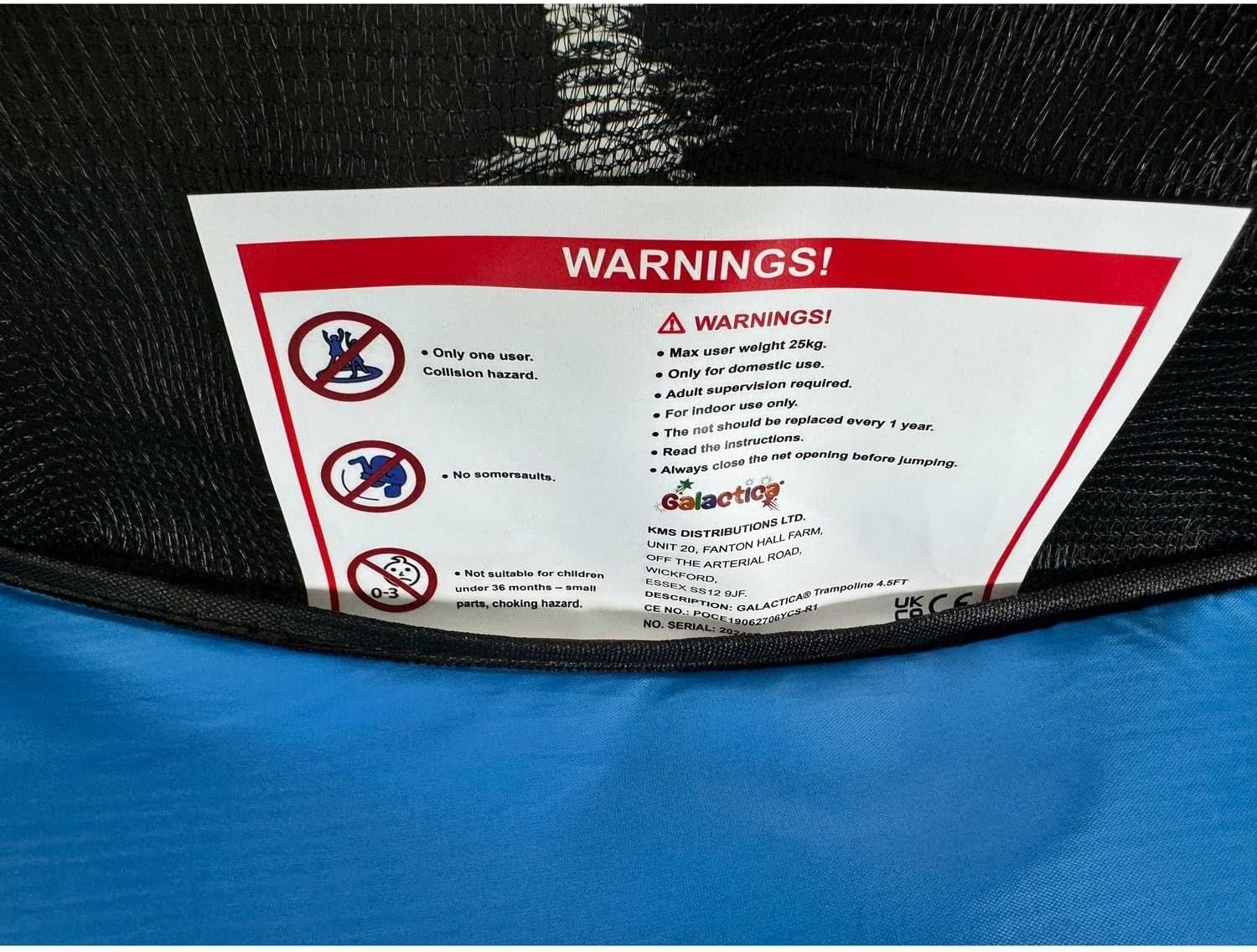 55” Kids Mini Trampoline Safety Enclosure Indoor Outdoor Junior Play