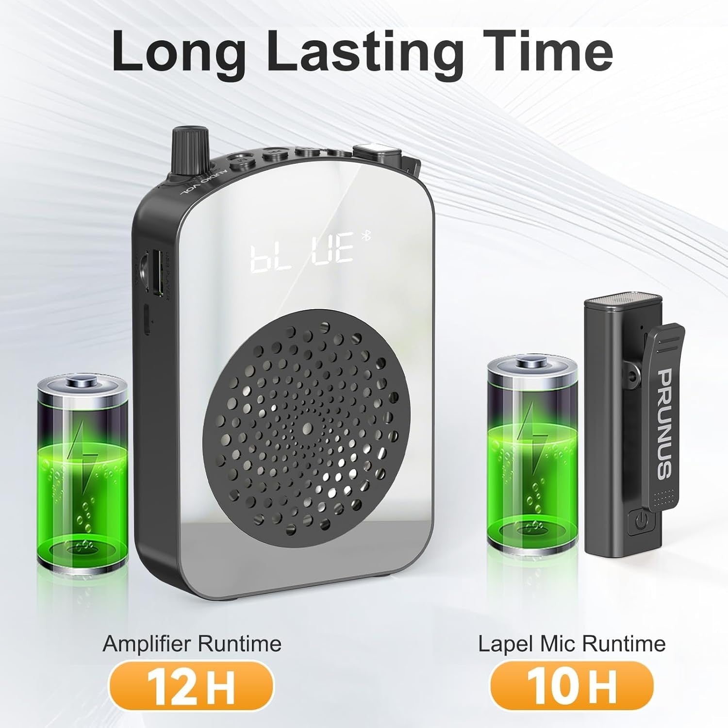 A10 Wireless Voice Amplifier 15W Speaker Lavalier Mic Bluetooth TF AUX