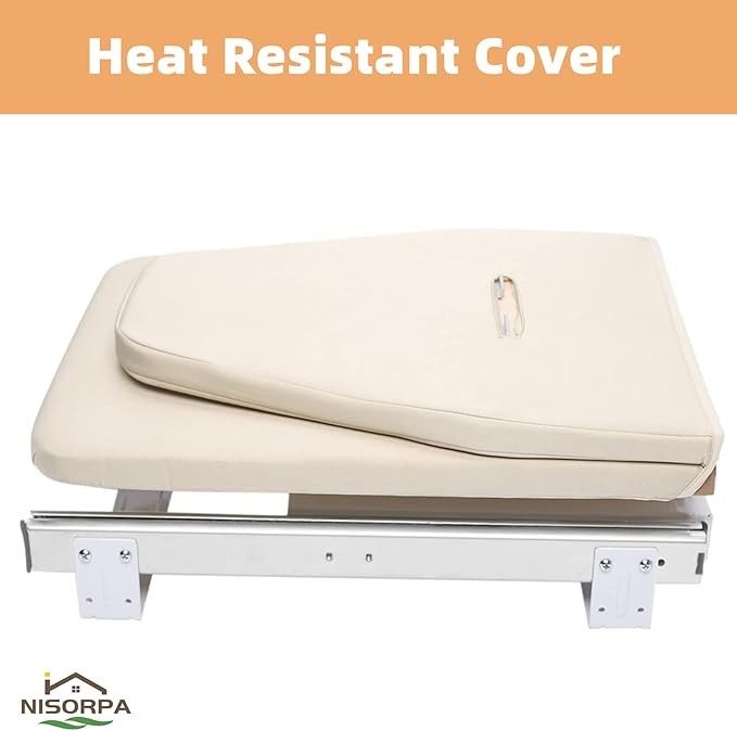 Pull Out Drawer Ironing Board 180° Rotating Space Saving Compact