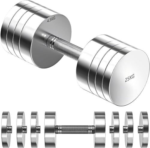 Adjustable Steel Dumbbell 25KG Single Compact Foam Grip Home Gym