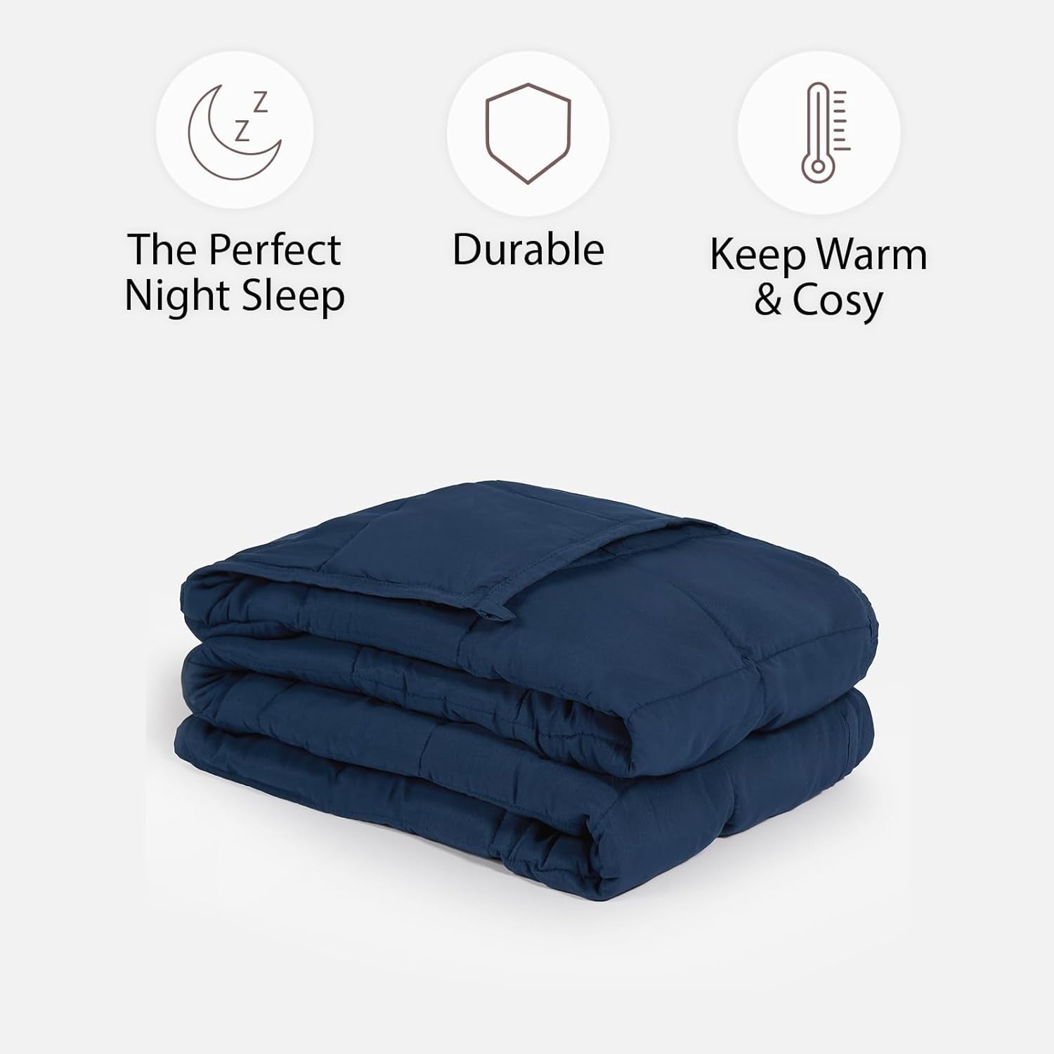 Weighted Blanket Adults Navy Blue 8kg 150x200cm Calming Sleep Aid
