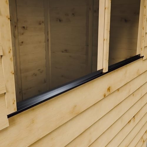 Wooden Garden Storage Shed 6x4ft Apex Roof Windowed Outdoor Tool Shed Brown
