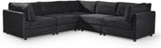 Black Jumbo Cord Modular 5 Seater L Shaped Sofa – Removable Covers
