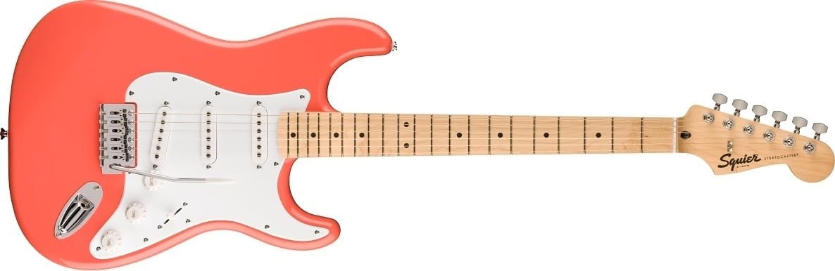Electric Guitar Maple Fingerboard Solid Body Coral Finish