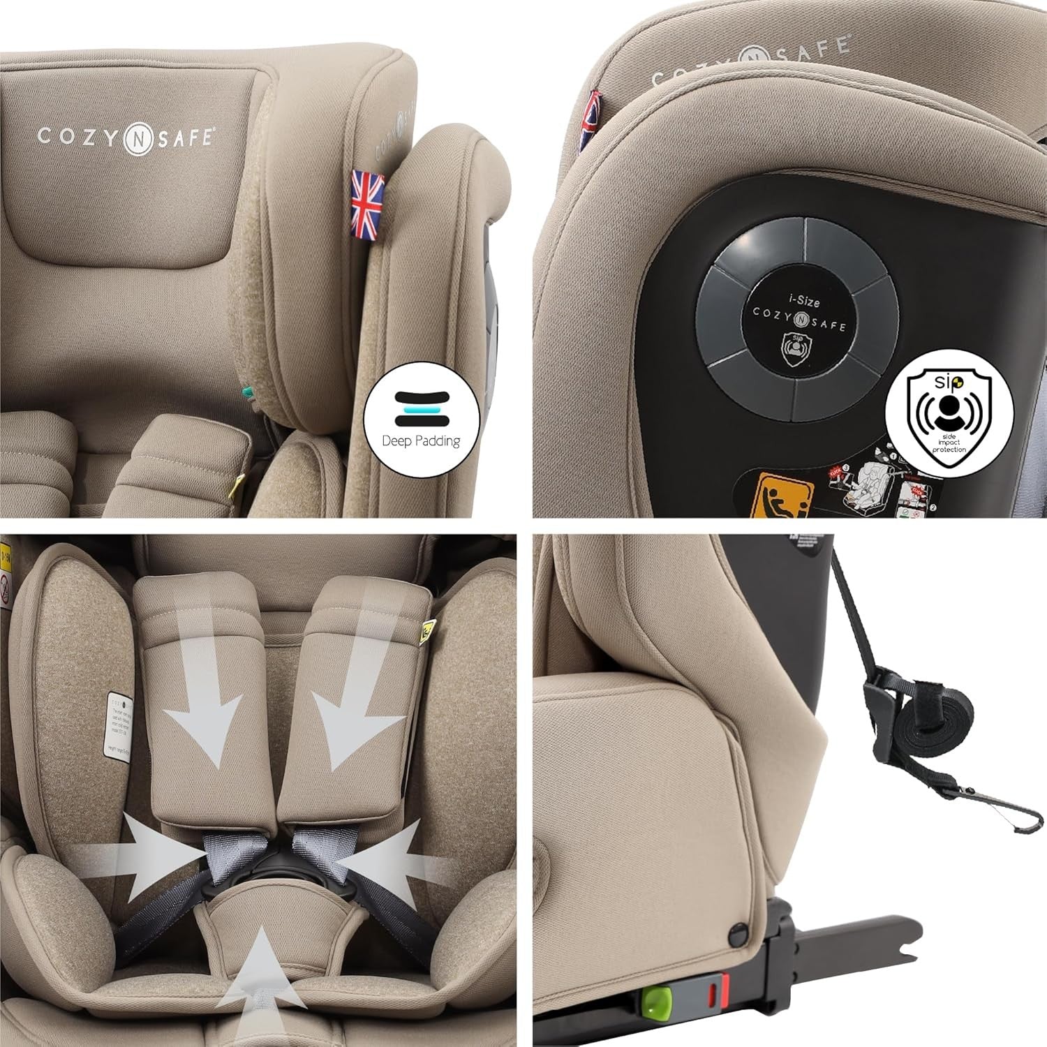 i-Size Child Car Seat ISOFIX 76–150cm High Back Booster 5-Point Harness