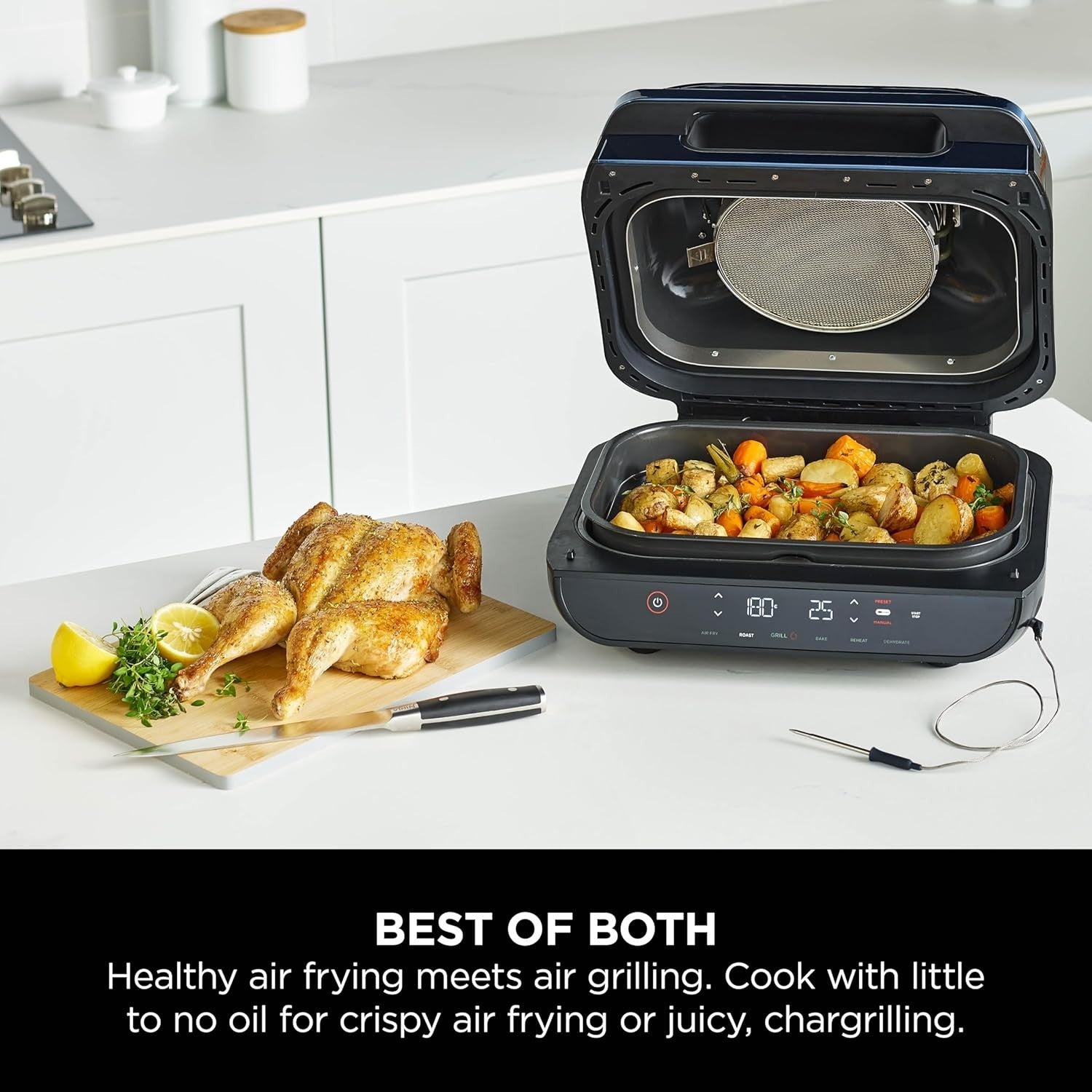 Health Grill Air Fryer 6in1 Digital Temp Probe 5.7L Pot XXL Plate