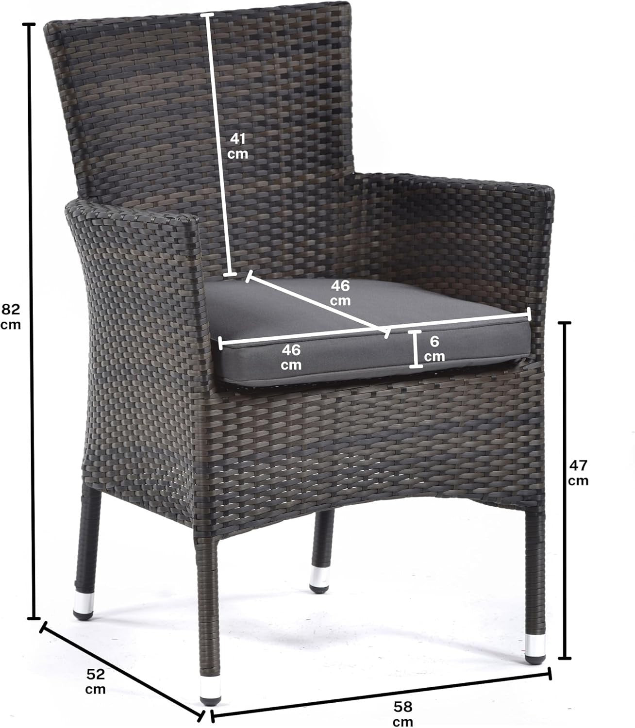 Rattan Tub Armchair Outdoor Garden Patio Chair with Cushion Commercial Grade