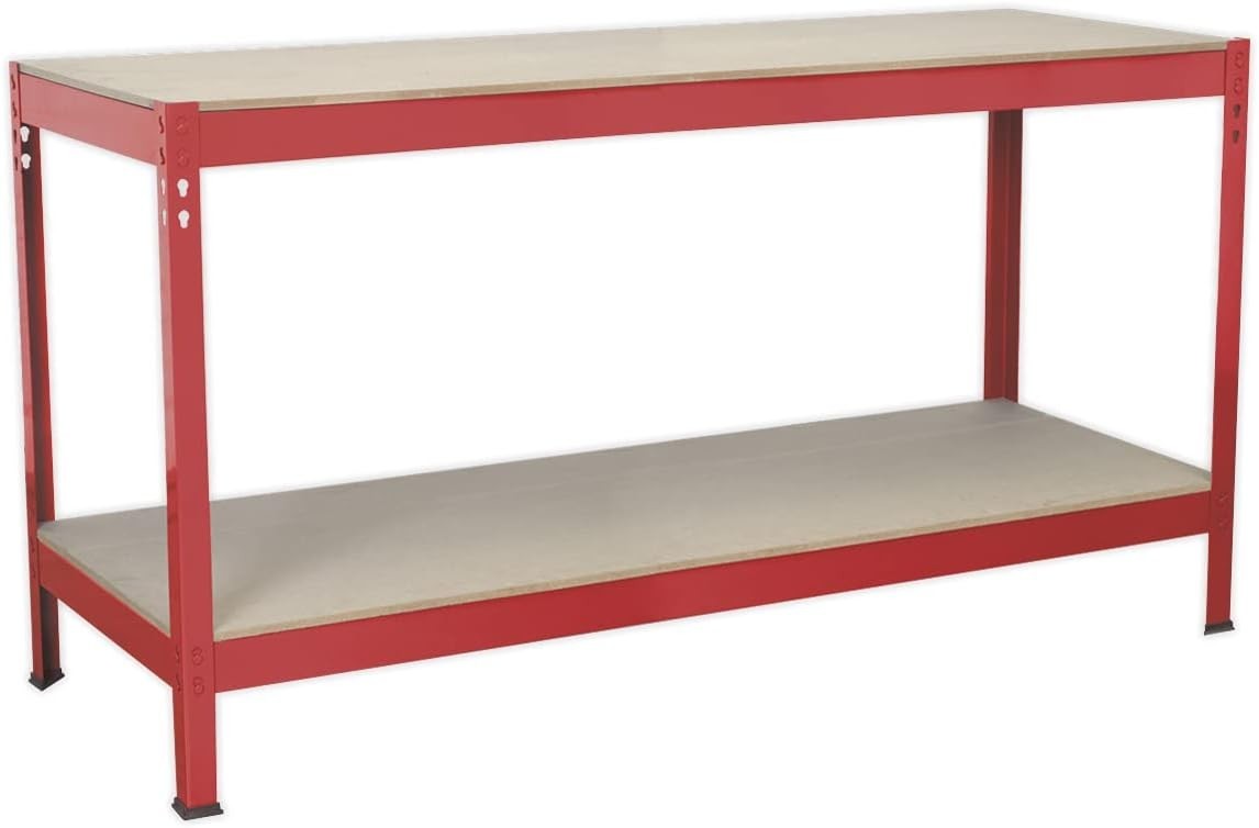 Steel Workbench 1.53m Wooden Top Clip-Together Assembly 200kg Capacity