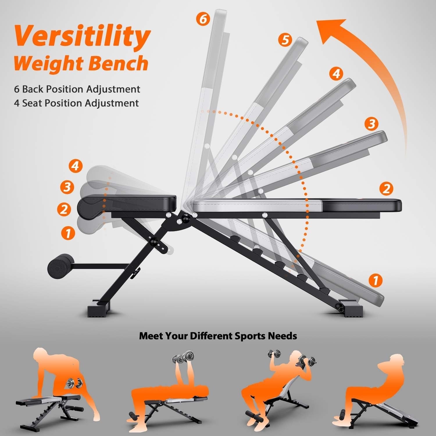Adjustable Foldable Weight Bench Incline Decline Flat Home Gym