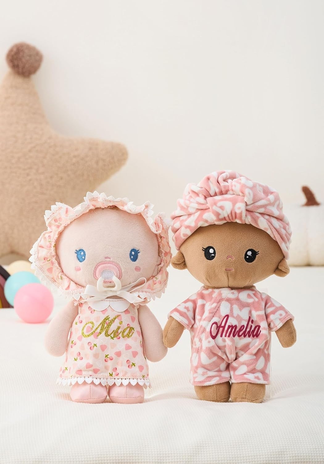 Soft Baby Doll Gift Set 9in Plush Cuddle Sleeping Rag Toy for Kids