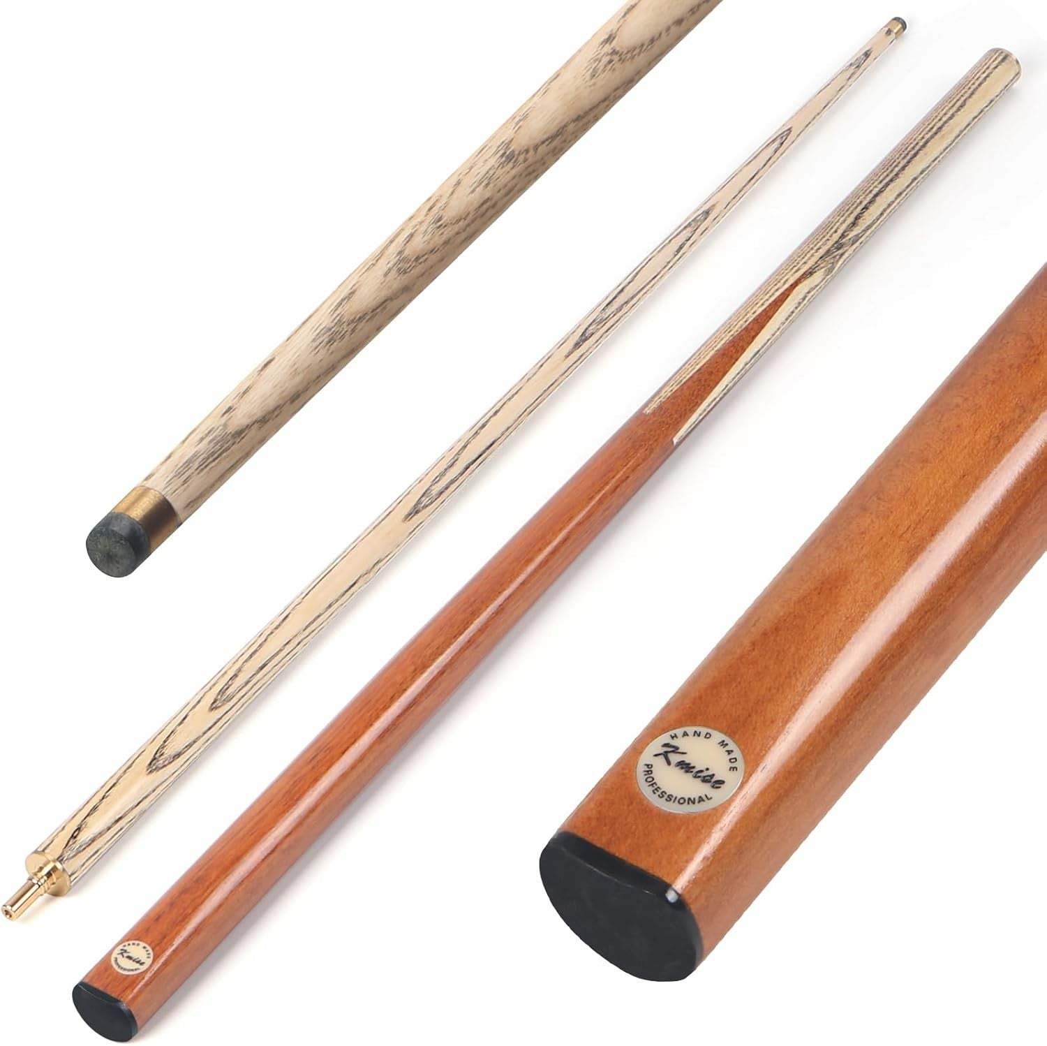 57" Pool Cue Set of 3 18oz Maple Wood 9.5mm Tip Brass Joint