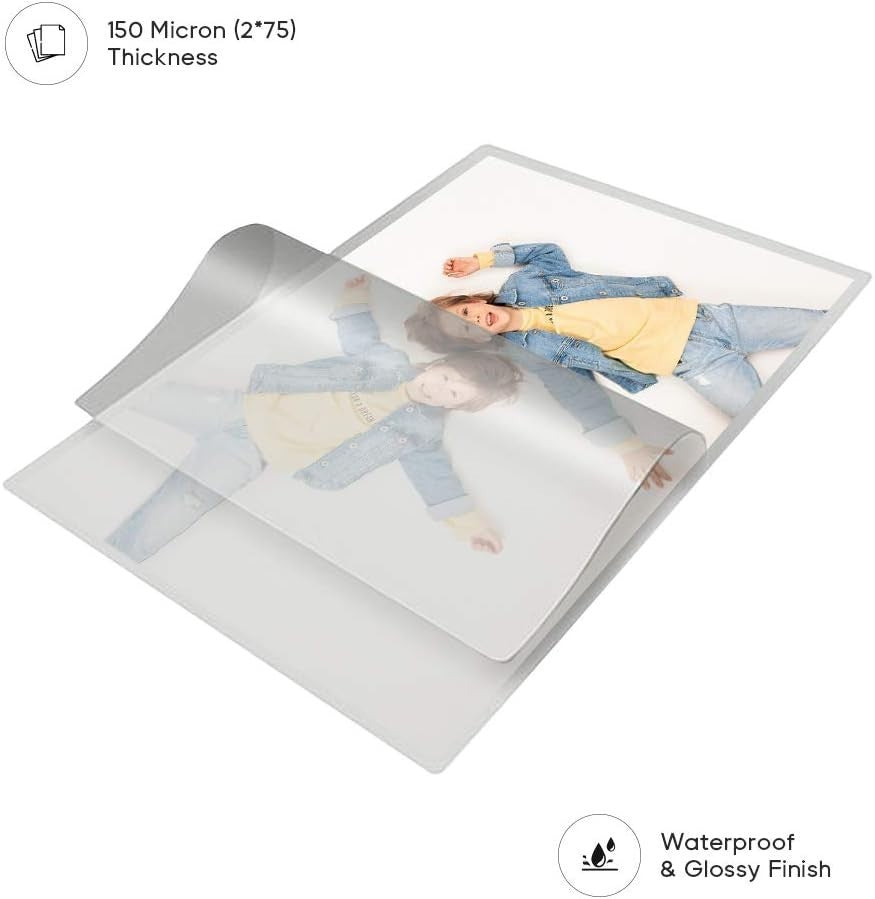 A4 Laminator Automatic Anti-Jam Portable Smooth Operation + 5 Pouches