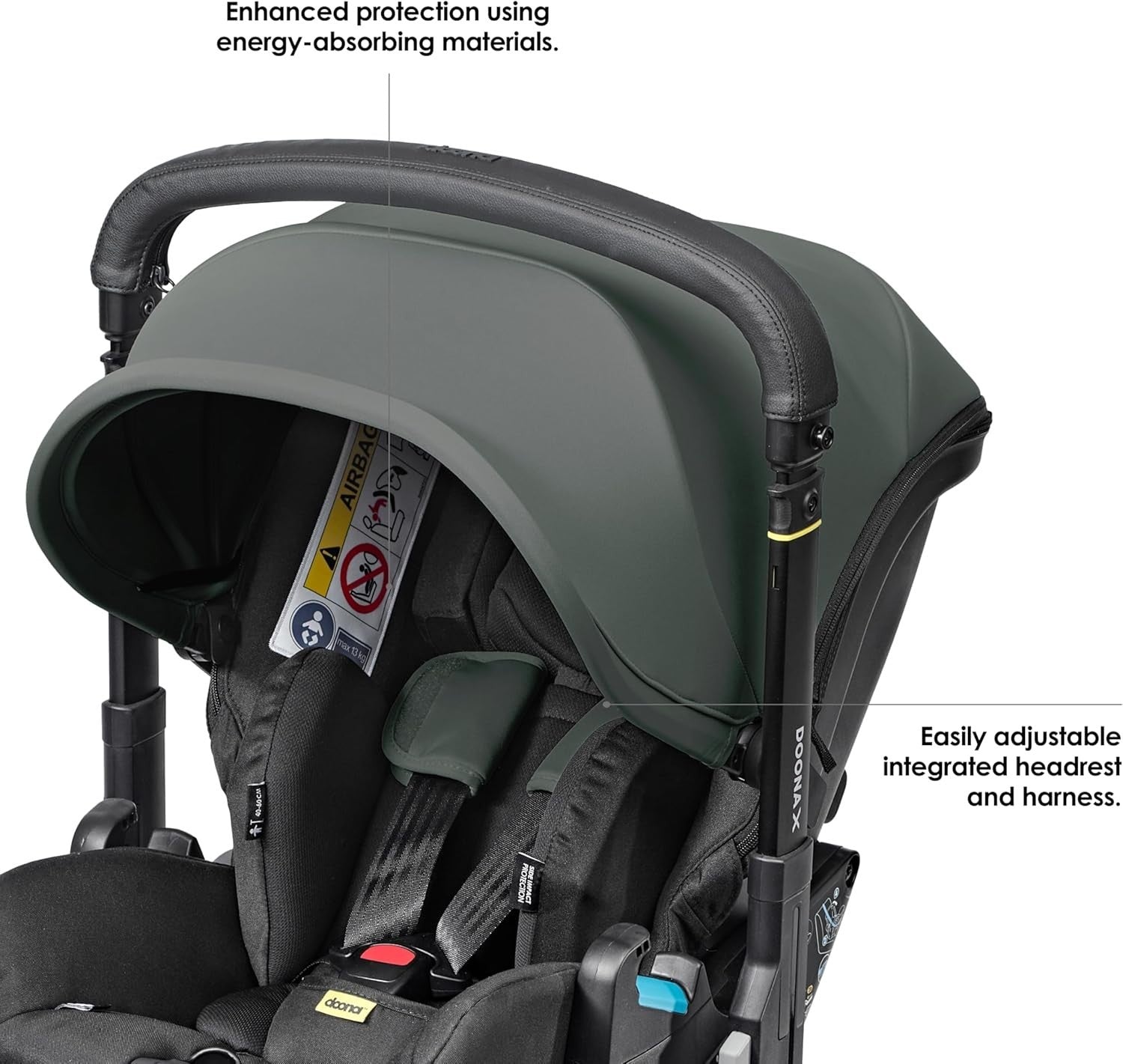 Convertible Baby Car Seat Stroller 0+ 3 Recline Travel System Slate Green