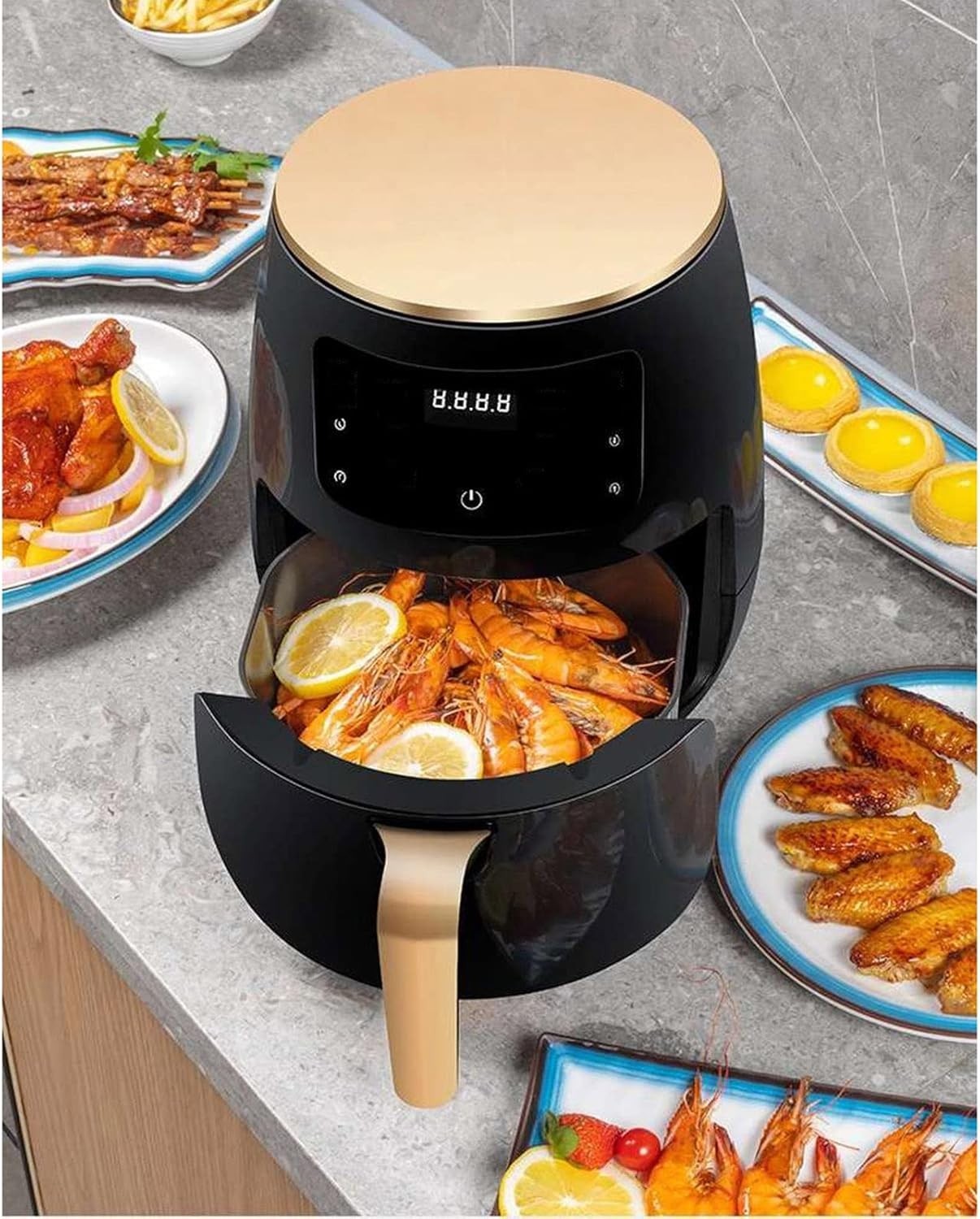 4.5L Air Fryer Oil Free 220V Smokeless Touch Control With Baking Paper