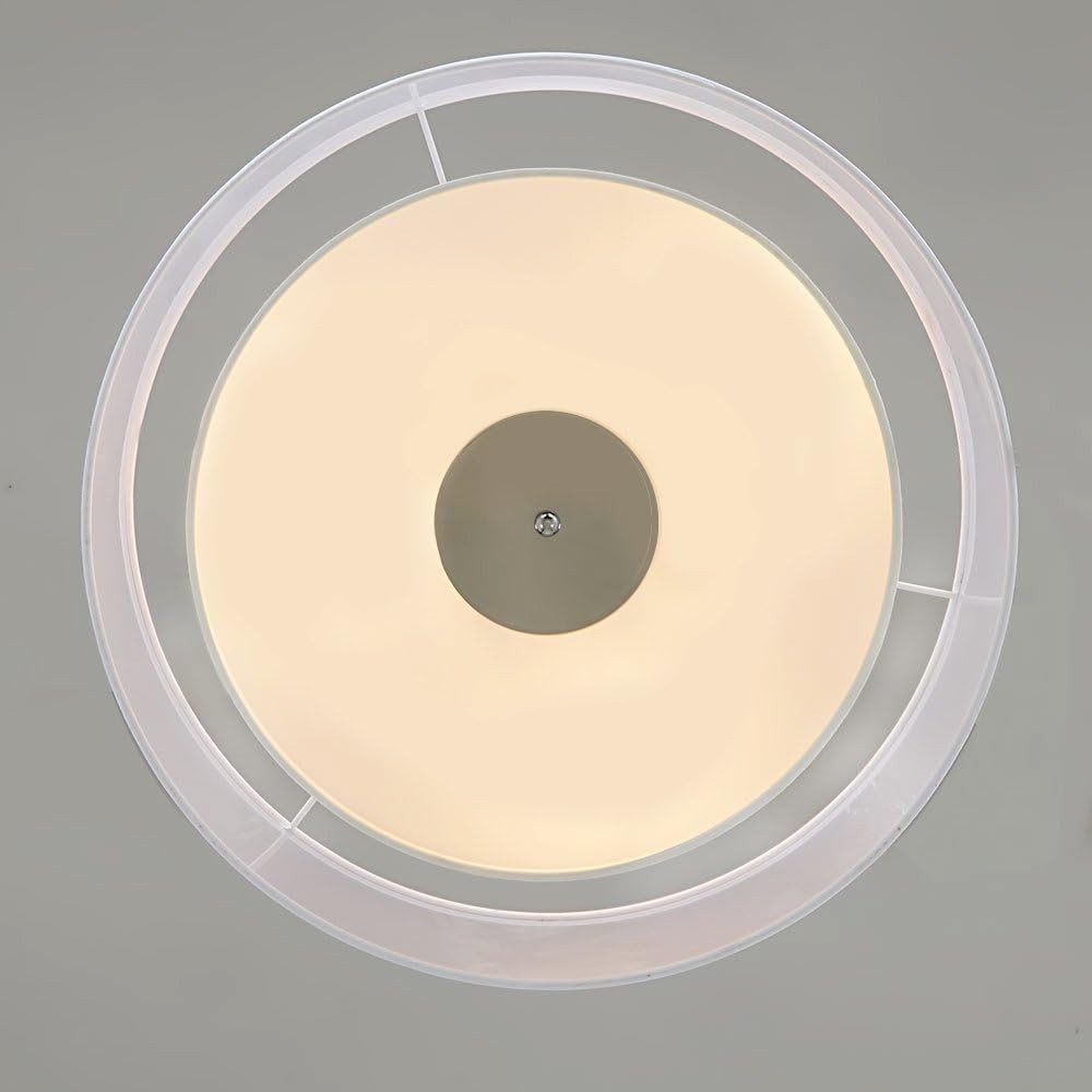 Modern White Drum Ceiling Light 3 Bulb Fabric Pendant Flush Mount