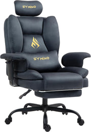 Ergonomic Gaming Office Chair with Footrest Pocket Spring Grey