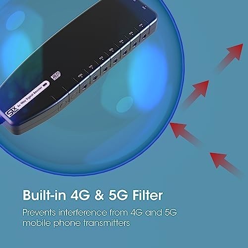 6-Way TV Signal Booster Aerial Amplifier Coax 4G/5G Filter Indoor