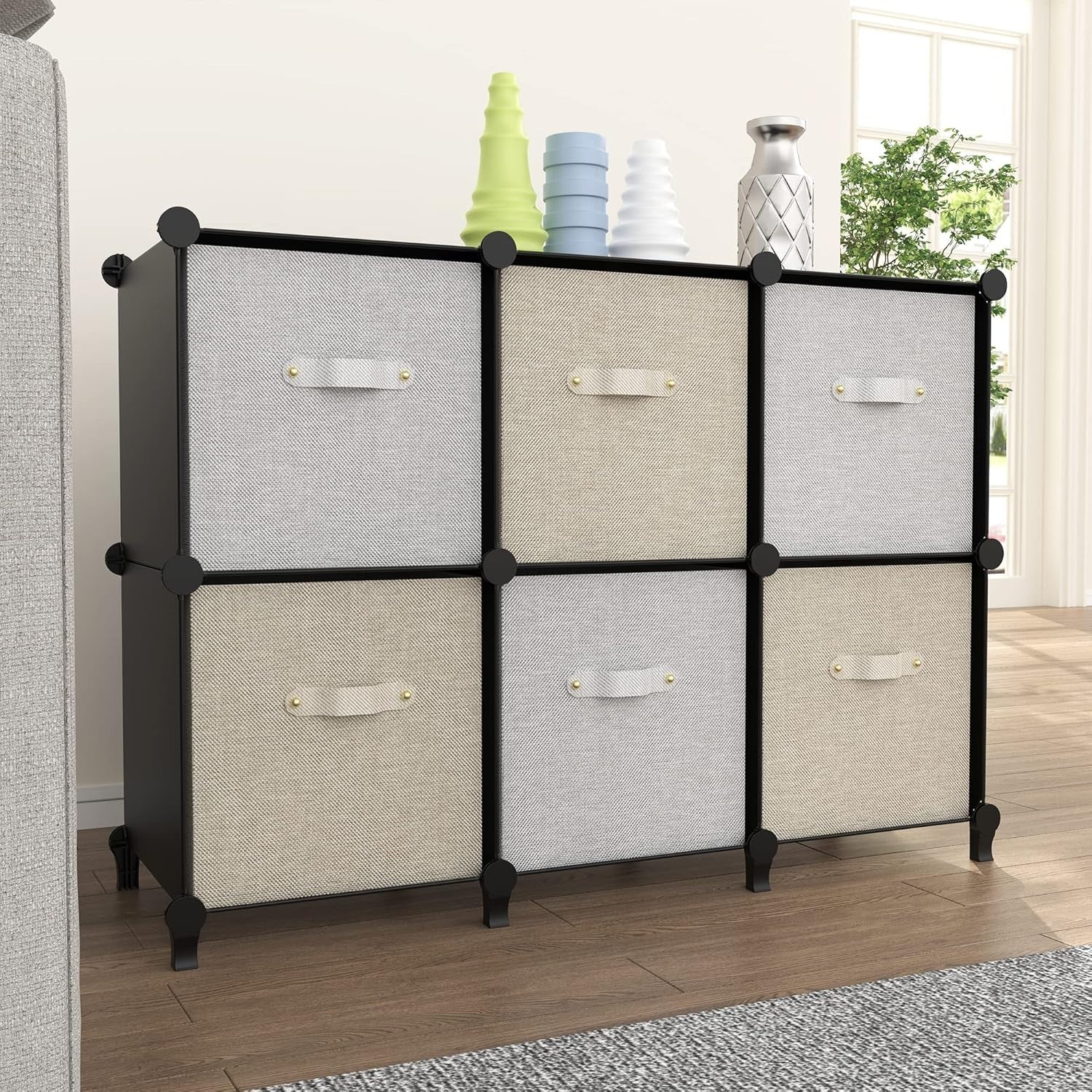 6-Cube Storage Bookshelf Unit – Modular Shelves for Toys, Clothes, Books