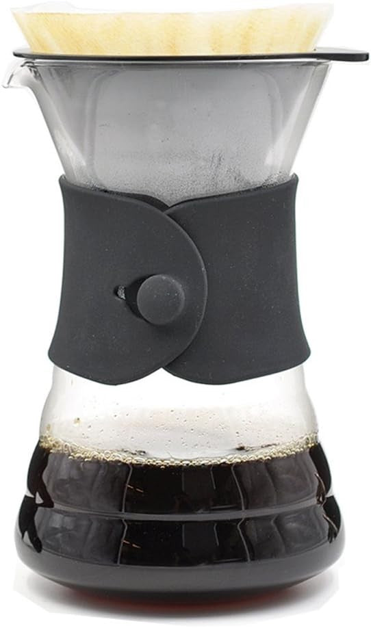 700ml Pour Over Coffee Brewer Set with Filters | Heat-Proof Grip Drip Server