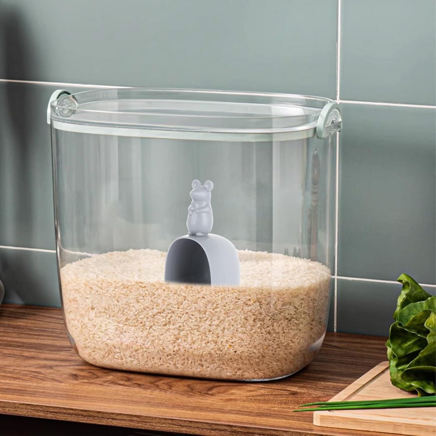 10kg Rice Storage Container Airtight Plastic Bin w Scoop
