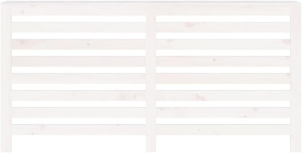 Modern White Radiator Cover Solid Pine Wood Slatted Shelf 169x19x84cm